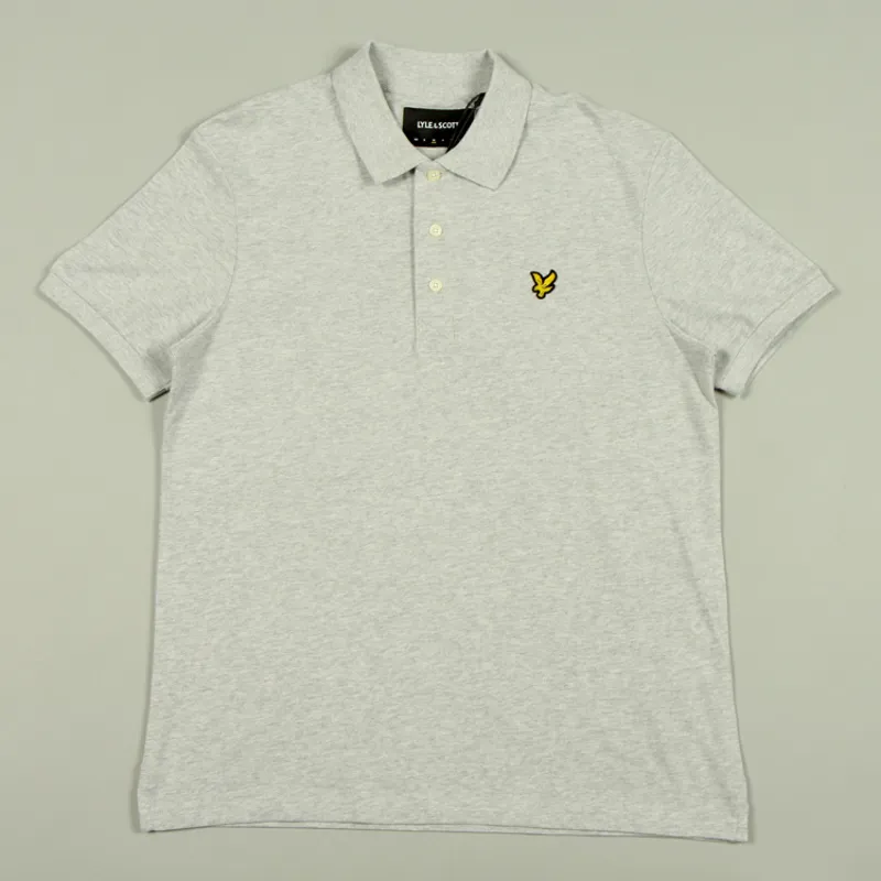 Lyle and Scott Plain Polo Shirt - Light Grey Marl